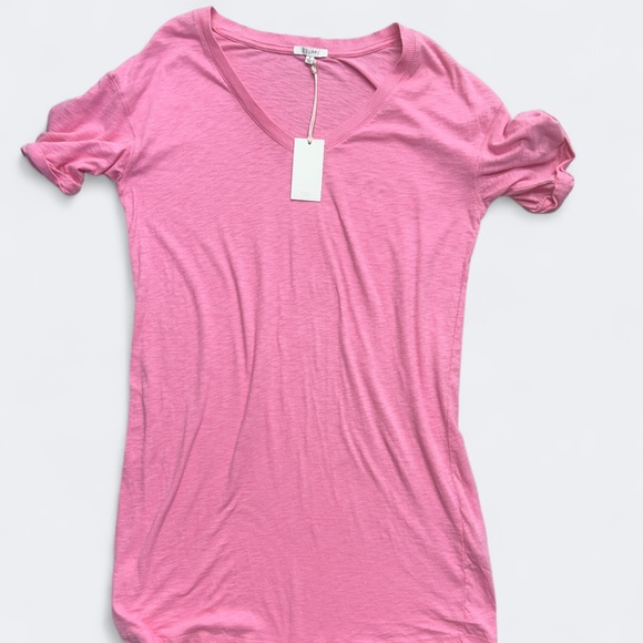 Z SUPPLY Sleep Shirt Tee S Pink V Neck Rolled Short Sleeves Lightweight Lounge - Picture 5 of 12